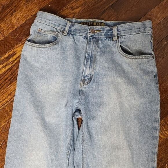 Vintage 90s High Rise Light Wash Straight Leg Jeans Unisex - Picture 3 of 13